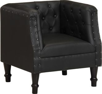 vidaXL Vidaxl - Sill&oacute;n De Cuero Aut&eacute;ntico Negro