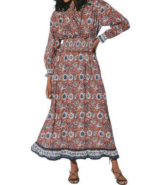 Cleobella Vickie Ankle Dress In Sienna Block Print