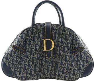 Dior Borsa Pre-owned in Tela Trotter - - Pre-owned - Donna - Blu - ONE SIZE