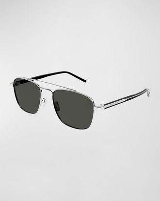 Saint Laurent Mens SL 665 Metal Aviator Sunglasses
