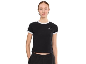 Puma T7 Slim Fit T-Shirts Womens Workout Puma Black : LG, Cotton/Elastane