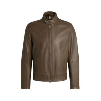 HUGO BOSS Jassen, Heren, Groen, M, Leer, H-Mansell 2 Jacket