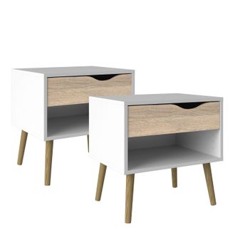 Furniture To Go Oslo Bedside 1 Drawer in White