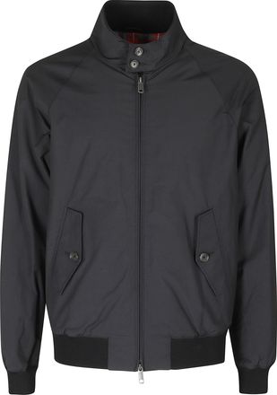 Baracuta Black G9 Baracuta Cloth Cotton-Blend Harrington Jacket