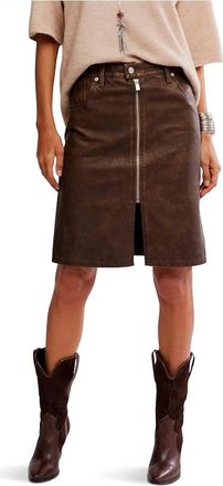 Free People Sycamore Vegan Midi Skirt In Rusty