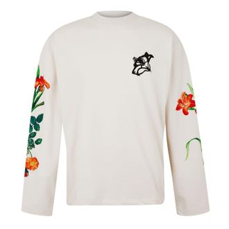 HUGO BOSS Hugo Heren-T-shirt met lange mouwen en bloemenprint (Bloemen)