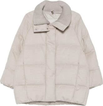Duno Short Ribbed-Collar Down Jacket