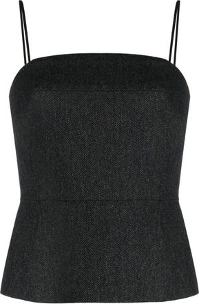 Dries Van Noten Tops, Dames, Zwart, M, Wol, Corset Top