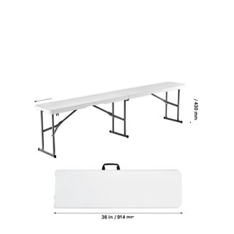OEM Banco Plegable, Dise&ntilde;o Port&aacute;til, F&aacute;cil De Limpiar, Blanco, 1 Unidad, 1,83 M (6 Pies)