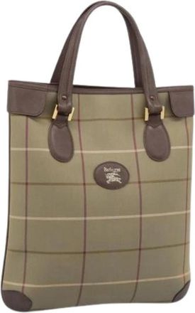 Burberry Pre-owned Tote Bag - Dames - Vintage Shopper - Groen - ONE Size - Leer - Vintage