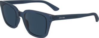 Calvin Klein Dark Blue Rectangular Unisex Sunglasses CK24506S 435 49