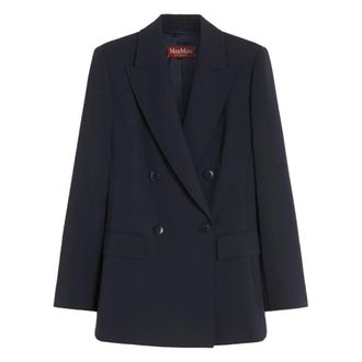 Max Mara Dames, Jassen, Blauw, Maat: S Wol