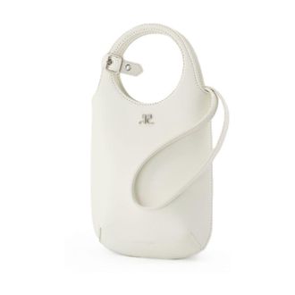Courr&egrave;ges Leather Calfskin Handbag - White