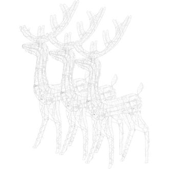 vidaXL Adorno De Renos De Navidad Acr&iacute;lico 3 Uds Blanco Fr&iacute;o 120 Cm Vidaxl
