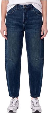Florez jeans Tess Barrel - Dames - Jeans - Blauw - Maat: W31 Katoen