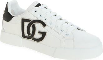 Dolce & Gabbana DG Low Top Sneaker in White/black at Nordstrom, Size 38.5