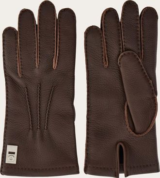 Ferragamo Men Gloves in leather Brown