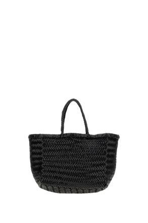 Dragon Diffusion Woven Leather Bamboo Tote Bag with Double Handles