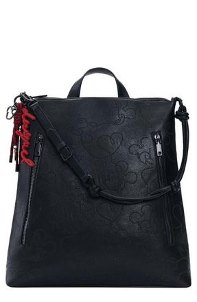 Desigual x Disney Mickey Mouse Medium Faux Leather Backpack in Black at Nordstrom