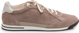 Brunello Cucinelli Sneakers met gebreid effect van su&egrave;de - Heren - Sneakers - Bruin - 45 EU - Su&egrave;de - Schoenen
