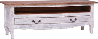 vidaXL TV Cabinet 120x30x40 cm White Solid Mahogany Wood vidaXL
