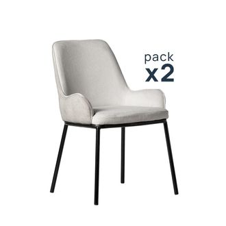 Klast Packs 2 sillas tela gris 55 x 84 cm