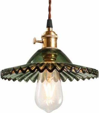 OEM L&aacute;mpara De Techo Industrial Retro, Pantalla De L&aacute;mpara De Techo De Cristal Retro (verde)