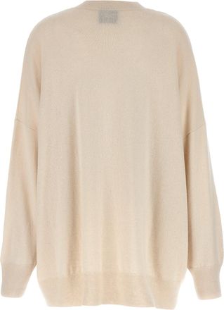 Nude Oversized Wool V-Neck Sweater - Beige