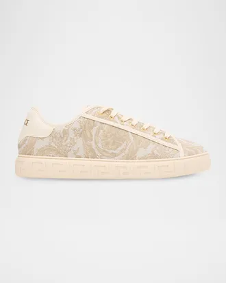 Versace Men & apos;s La Greca Baroque Canvas Low-Top Sneakers
