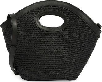 Collection XIIX Flared Cutout Handle Straw Bag in Black at Nordstrom Rack
