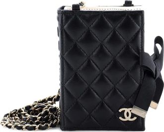 Chanel CC Book Card Holder with Chain Quilted Lambskin crossbody bag - Zwart