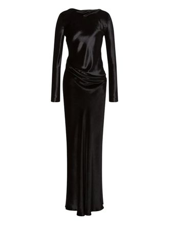 Alberta Ferretti Satijnen maxi-jurk - Zwart