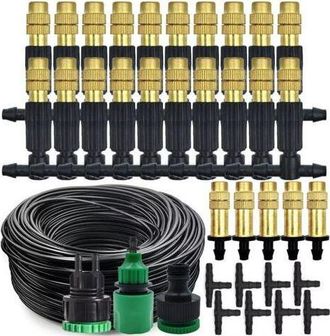 OEM Sistema De Nebulizaci&oacute;n Y Refrigeraci&oacute;n Exterior De 30 M Para Riego De Jardines, Con Tuber&iacute;as De Cobre De 6,35 Mm (1/4)