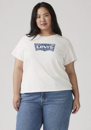 Levi's Plus T-Shirt LEVIS PLUS PL PERFECT TEE, Damen, Gr. XXXL (54/56), plus bandana bw fill t3 hellwei&szlig;, Single Jersey, Obermaterial: 100% Baumwolle, Shirts T-Sh