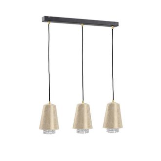 Netlighting Molly Bar Pendant Ceiling Light Crystal Gold 60cm 3x E27