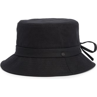 Vince Adjustable Tie Cotton Canvas Bucket Hat in Black at Nordstrom, Size Small