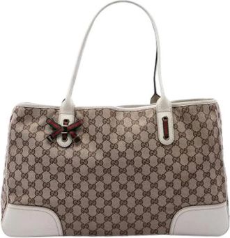 Gucci Pre-owned Princy Tote Bag - Dames - Vintage Shopper - Beige - ONE Size - Leer - Vintage