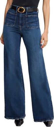 Good American Good Waist Patch Pocket Palazzo Jeans in Indigo911 at Nordstrom Rack, Size 14