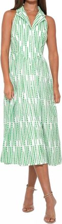 Adelyn Rae Ruby Halter Embroidered Midi Dress In Green