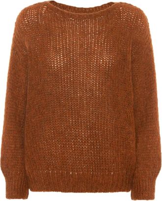 Americandreams Amira Knit Pullover - Dames - Ronde hals truien - Oranje - L - Truien & Vesten