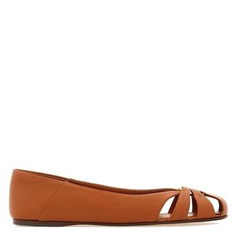 Ferragamo Aurelie Gancini Ornament Ballet Flats, Size 7 C