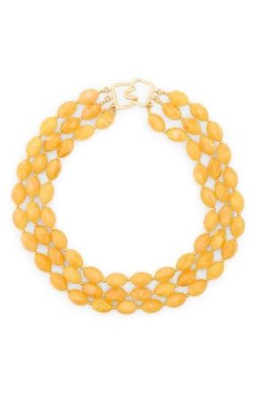 Kenneth Jay Lane Beaded Layered Necklace in Amber at Nordstrom Rack