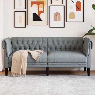 vidaXL vidaXL Divano Chesterfield Altro Grigio chiaro 182.5 x 74.5 x 74.5 cm