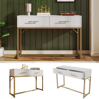 Matteo Dressing Table With 2 Drawers 75 Cm High, Chest Of Drawers in White