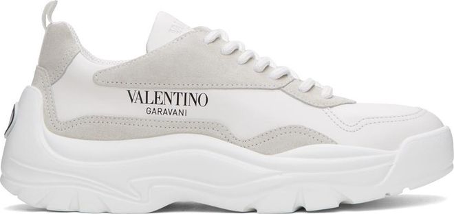 Valentino Garavani White Gumboy Calfskin Sneakers from