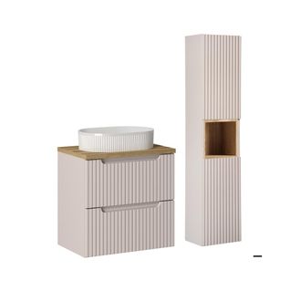 Petits Meubles Set de muebles con lavabo 2 cajones y columna estratificado 60.4cm
