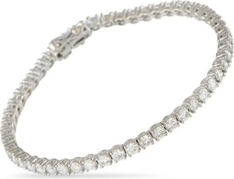 Luxury Bazaar 18K White Gold 3.15ct Diamond Tennis Bracelet MF40-110625