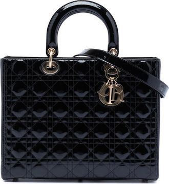 Dior Pre-owned Dior Large Patent Cannage Lady Dior 15-BO-0220
