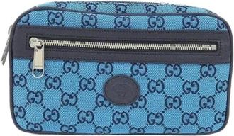 Gucci Pre-owned GG Canvas Waist Bag - Dames - Vintage Heuptassen - Blauw - ONE Size - Vintage