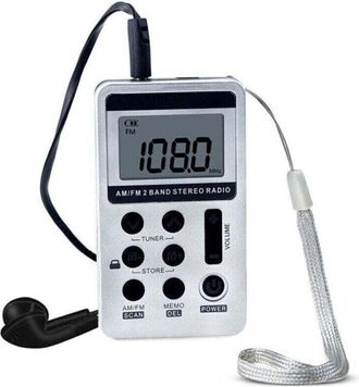 OEM Radio Port&aacute;til De 2 Bandas Am/fm Hanrongda Hrd-103, Receptor Est&eacute;reo Con Auriculares, Pantalla Lcd Y Bater&iacute;a Recargable